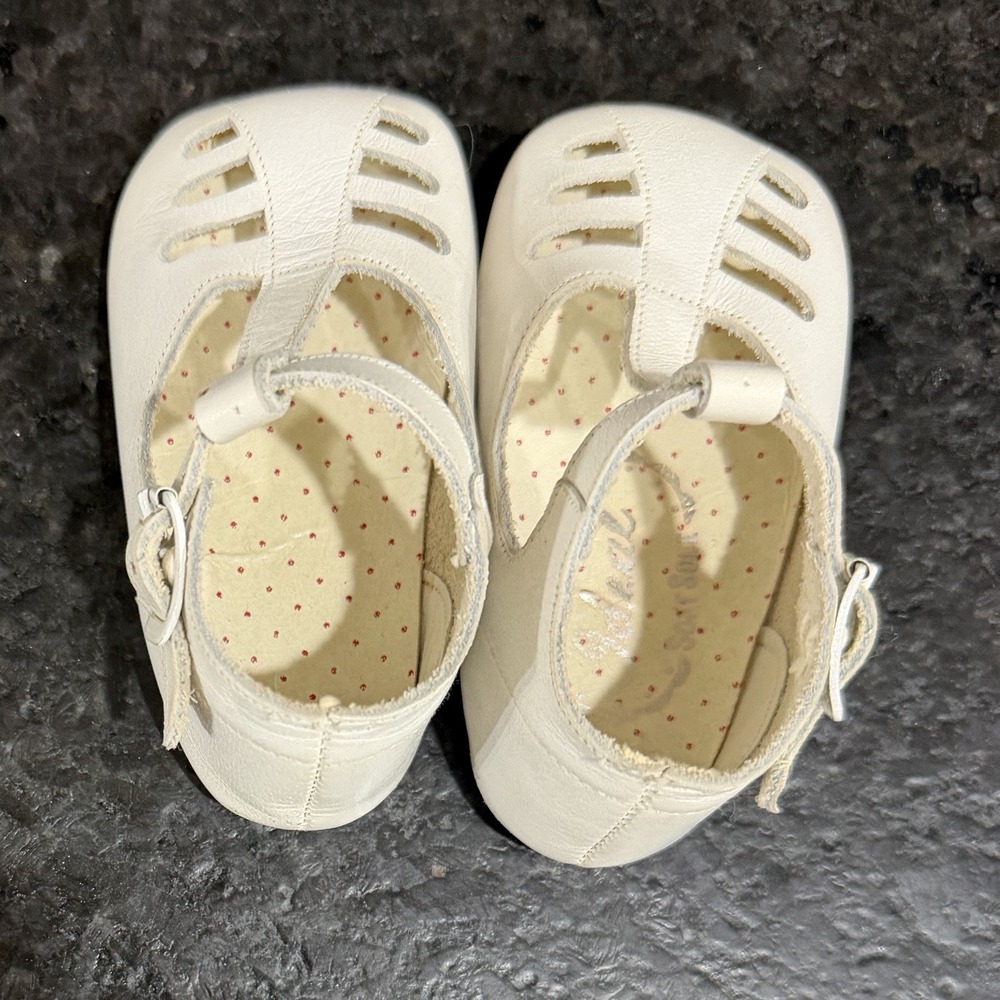 Mrs Days Ideal Baby Shoes Vintage 1960's T-Strap White Size 0 With Original Box - Picture 9 of 16